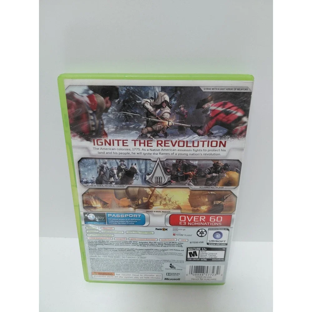 Assassins Creed III 3 Xbox 360 Walmart Edition 2-Disc Set Ubisoft Action Game